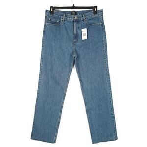 A.p.c. Men's Rudie Straight-Fit Cropped Raw Hem Jeans Washed Indigo 32x28 NWT